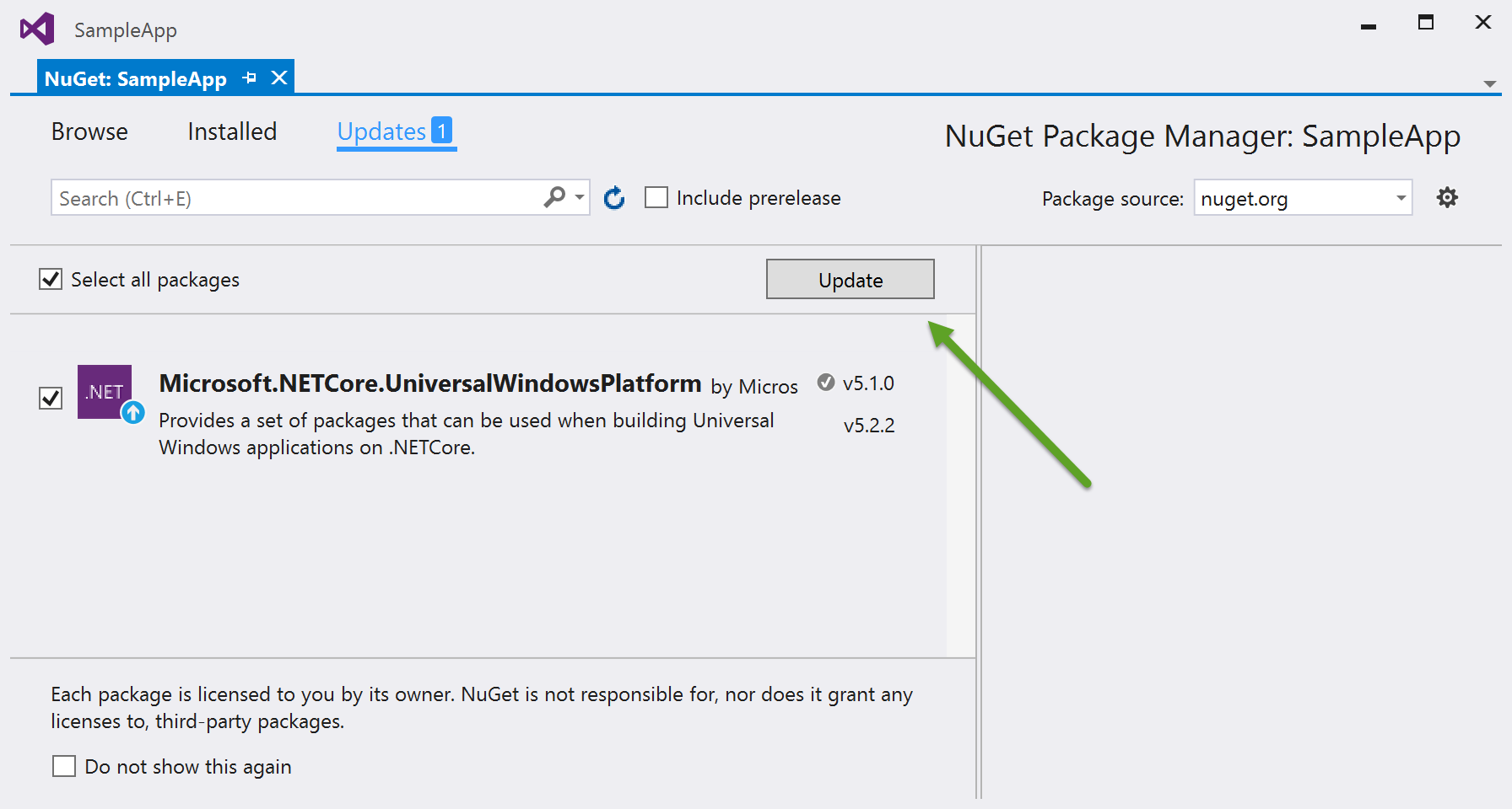 Update NuGet Package Update NuGet Package