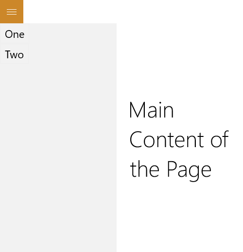 Hamburger Button with SplitView Pane