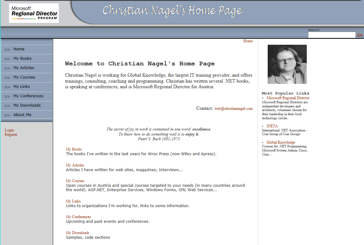 Website in 2003
