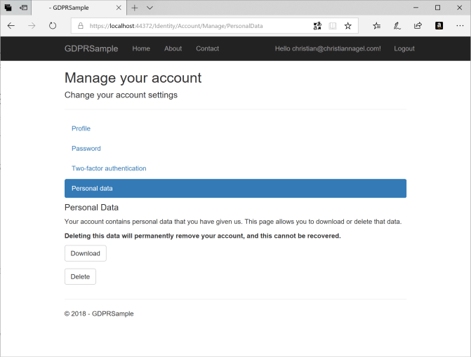 Manage Account