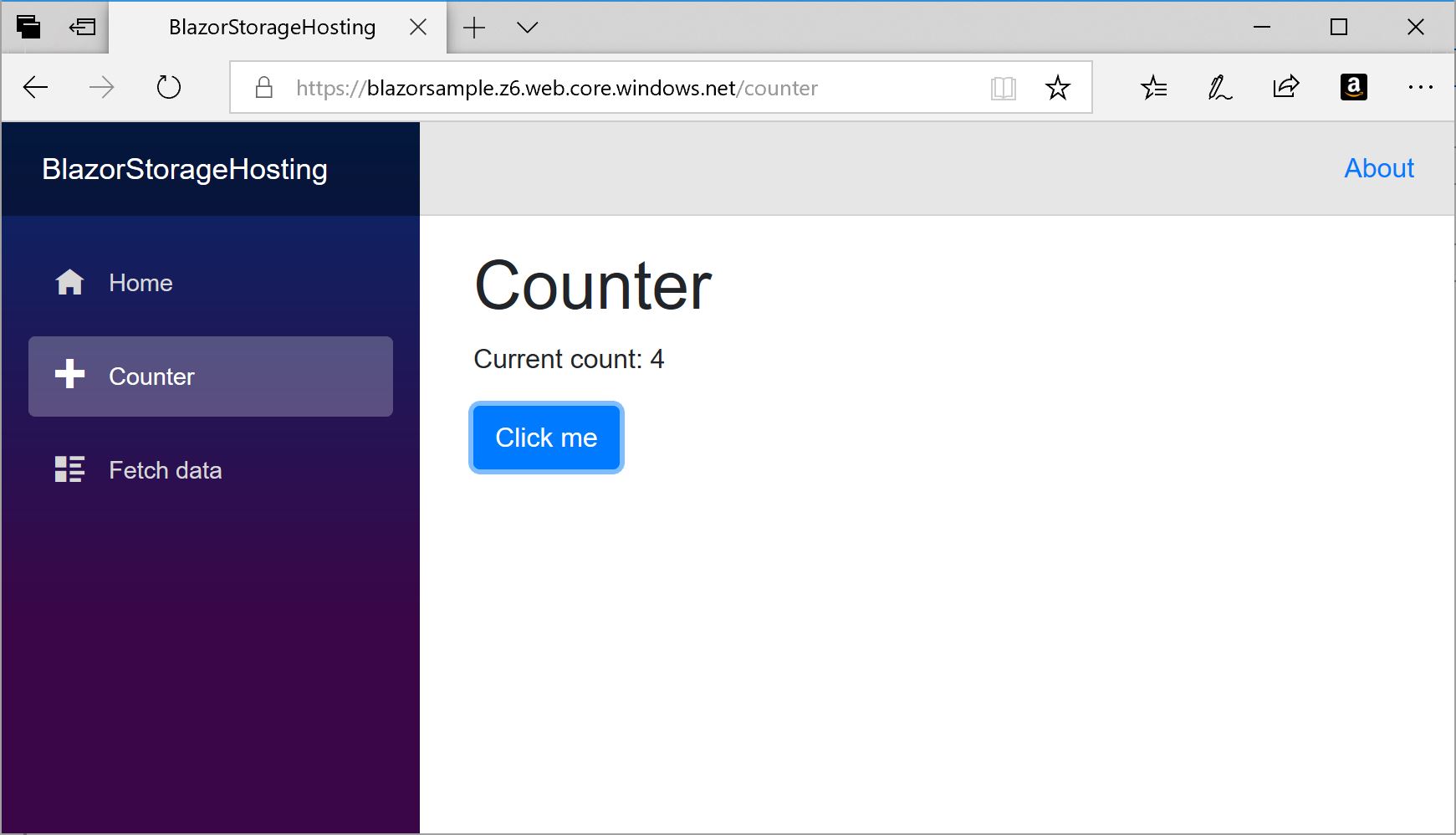 Blazor App running in Azure Storage