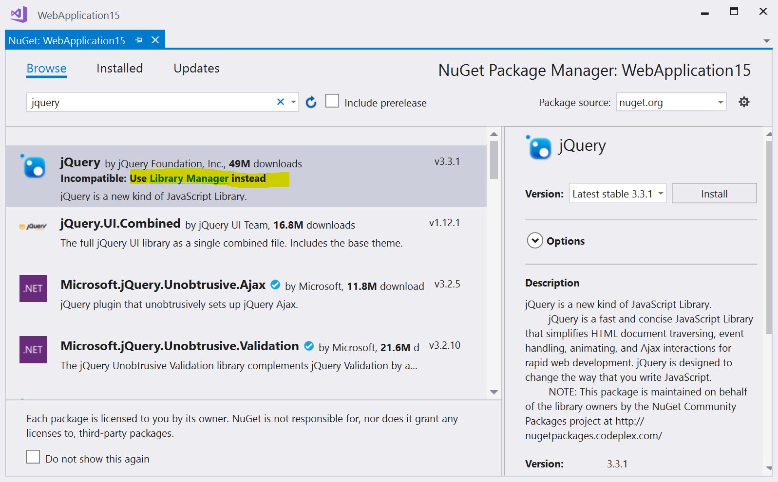 NuGet - Library Manager