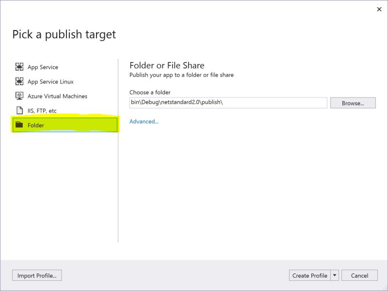 Publish to Folder