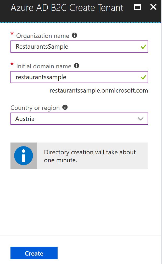 Configure the Azure Active Directory B2C Tenant