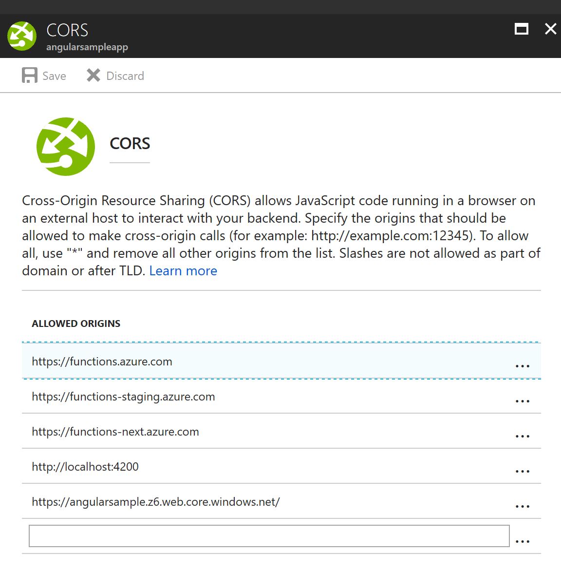 Configure CORS