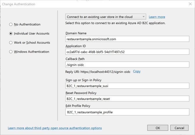 Configure Authentication with ASP.NET Core