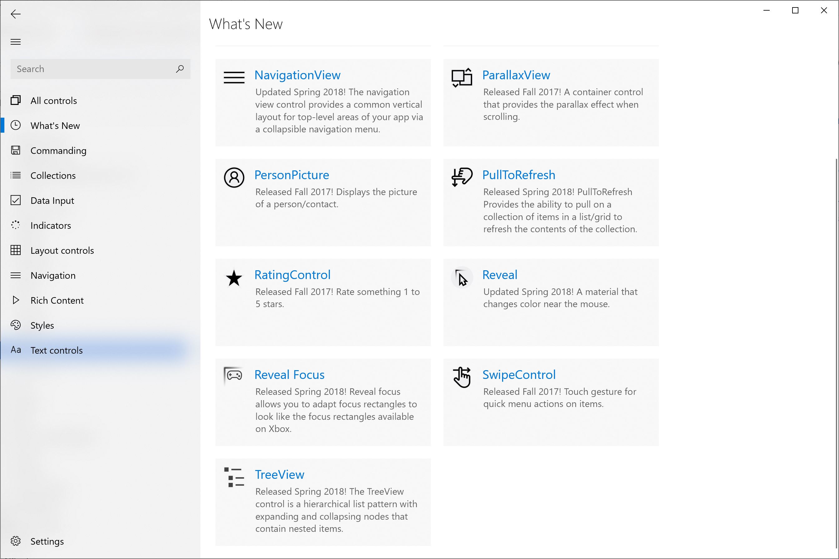 XAML Controls Gallery