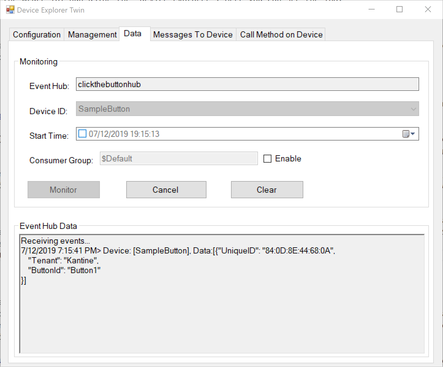 Monitoring with the *Device Explorer*
