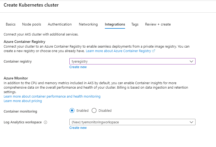 Connect the Azure Kubernetes Service with the Azure Container Registry