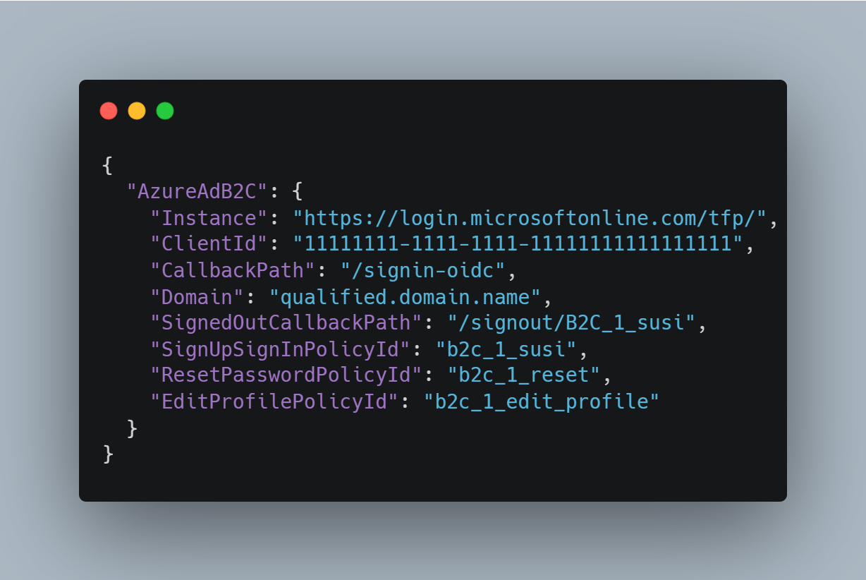 AADB2C Configuration